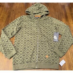 NWT Youth True Religion Full-Zip Hoodie YOUTH Size Large OLIVE NWT $79